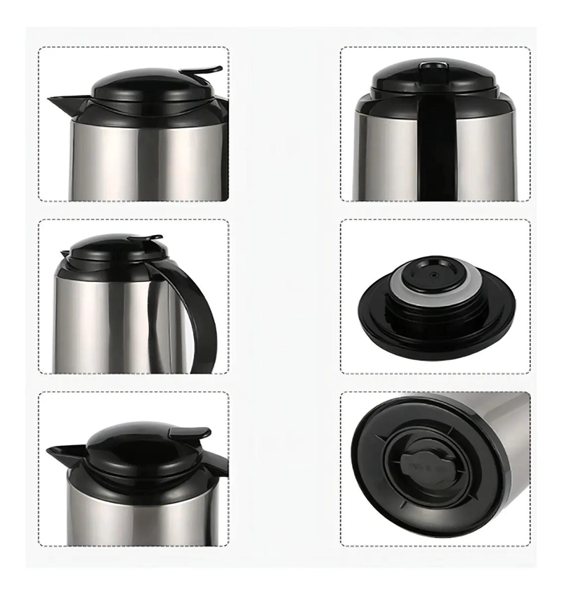 TERMO DE ACERO INOXIDABLE PARA CAFETERA CON DISEÑO DE JARRA COLOR METALICO - 2