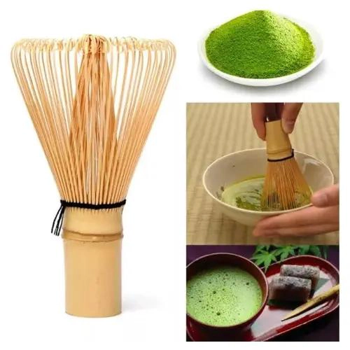 BATIDOR DE BAMBU PARA PREPARAR TE  MATCHA CON DISEÑO TRADICIONAL - 1