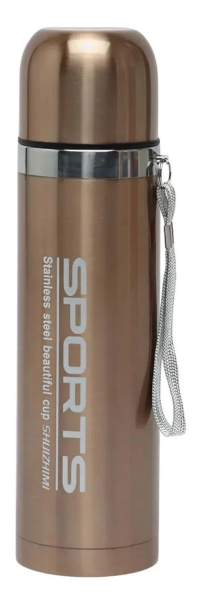 TERMO DEPORTIVO DE ACERO INOXIDABLE DOBLE CAPA 500 ML METALIZADO - 1