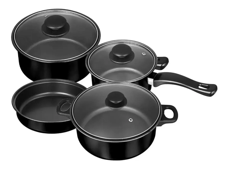 JUEGO DE OLLAS CON BATERIA ANTIADHERENTE DE 7 PIEZAS PARA COCINA - 1