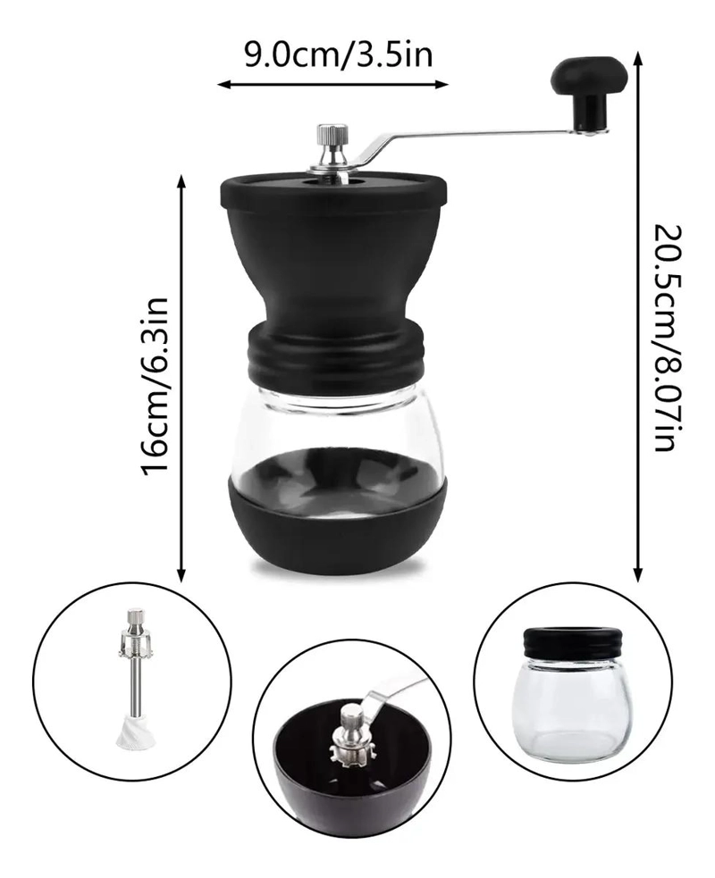 MOLINILLO MANUAL PARA CAFE  Y SEMILLAS CON DISEÑO ERGONOMICO - 3