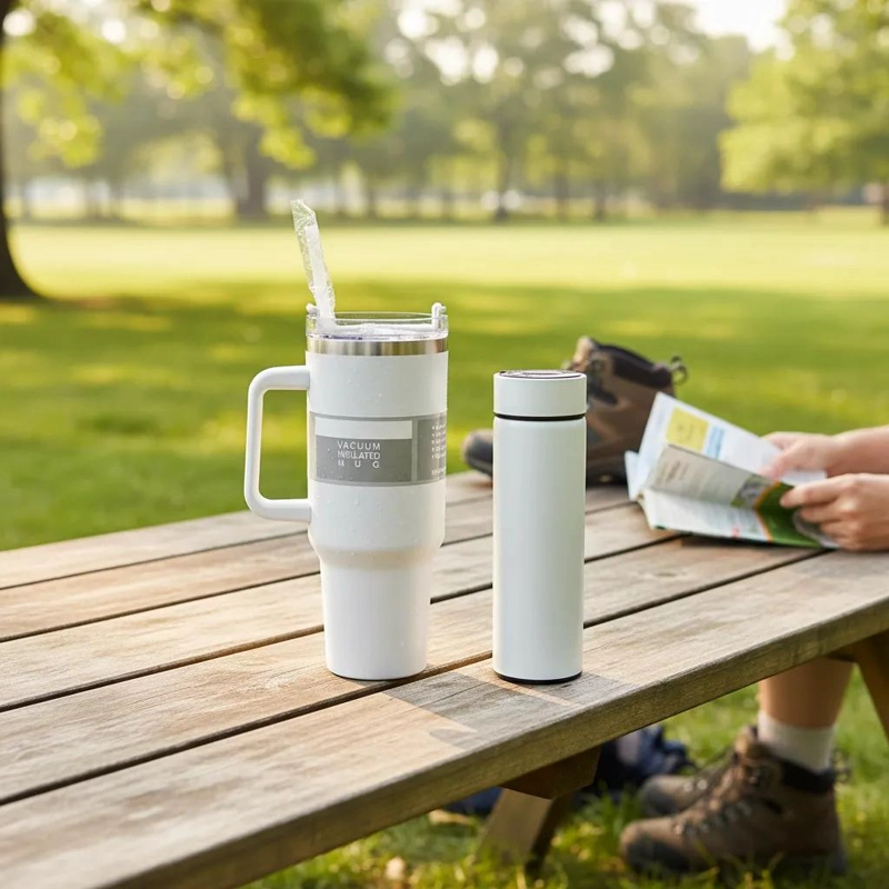 SET VASO TE RMICO Y BOTELLA ACERO INOXIDABLE PARA FRIO Y CALOR - 1