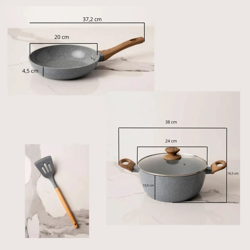SET DE 4 PIEZAS DE OLLAS Y SARTENES CON RECUBRIMIENTO CERAMICO ANTIADHERENTE - 2