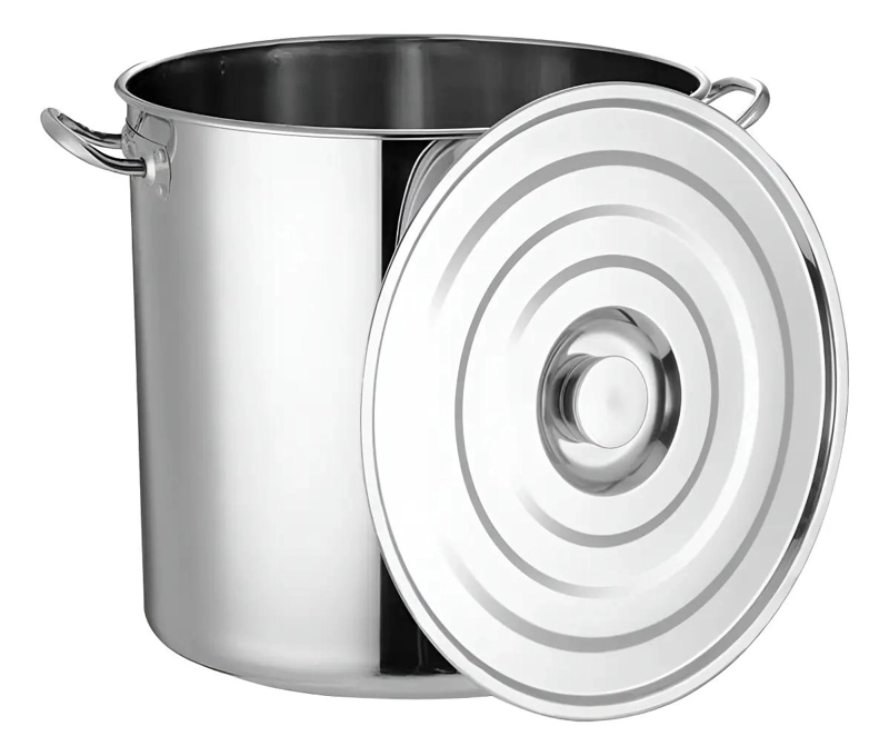 OLLA DE ACERO INOXIDABLE CON FONDO GRUESO DE 70 LITROS Y 2 MM DE ESPESOR - 1