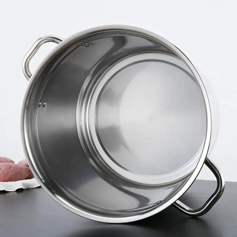 OLLA DE ACERO INOXIDABLE CON FONDO GRUESO DE 70 LITROS Y 2 MM DE ESPESOR - 2