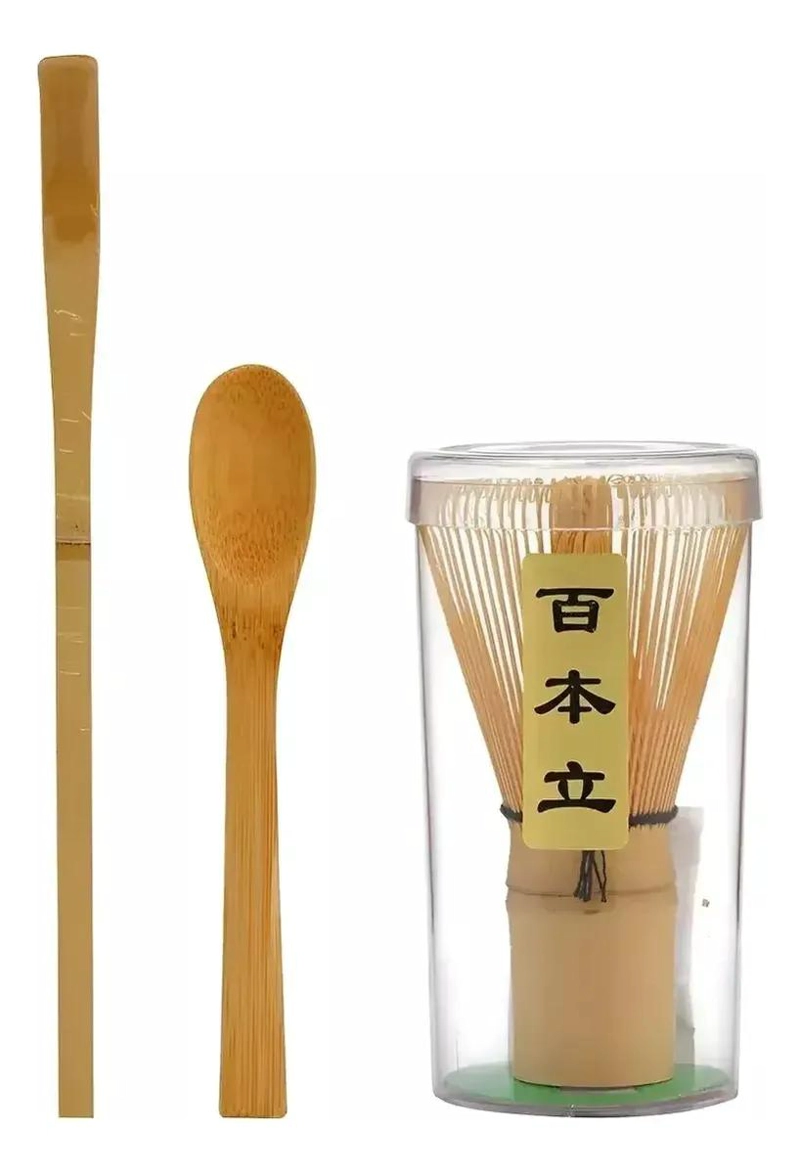 SET DE BATIDOR PARA TE  MATCHA DE BAMBU CON TRES PIEZAS - 1