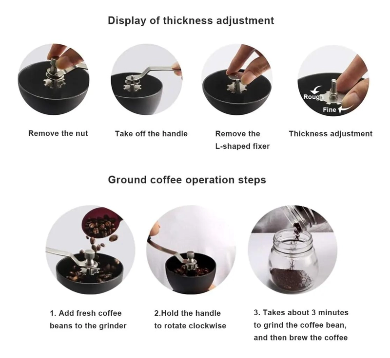 MOLINILLO MANUAL PARA CAFE  CON FUNCION 2 EN 1 PARA GRANOS - 5
