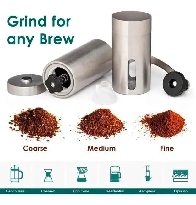 MOLINILLO MANUAL PARA CAFE  CON AJUSTE DE MOLIENDA EN ACERO INOXIDABLE - 3
