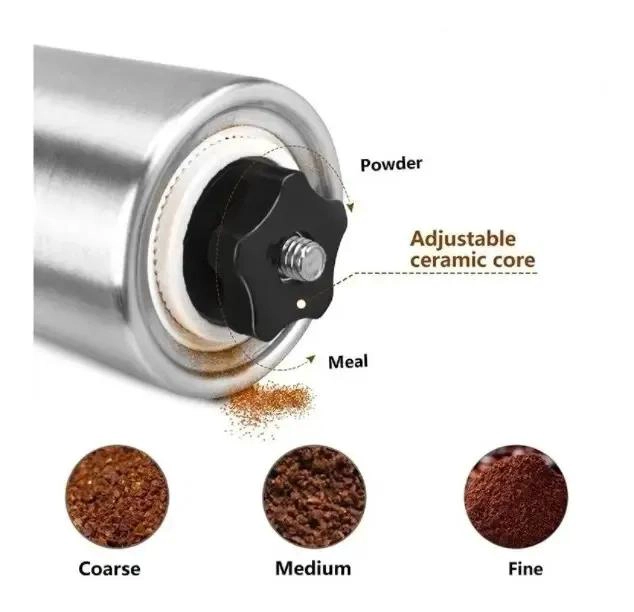 MOLINILLO MANUAL PARA CAFE  CON AJUSTE DE MOLIENDA EN ACERO INOXIDABLE - 4