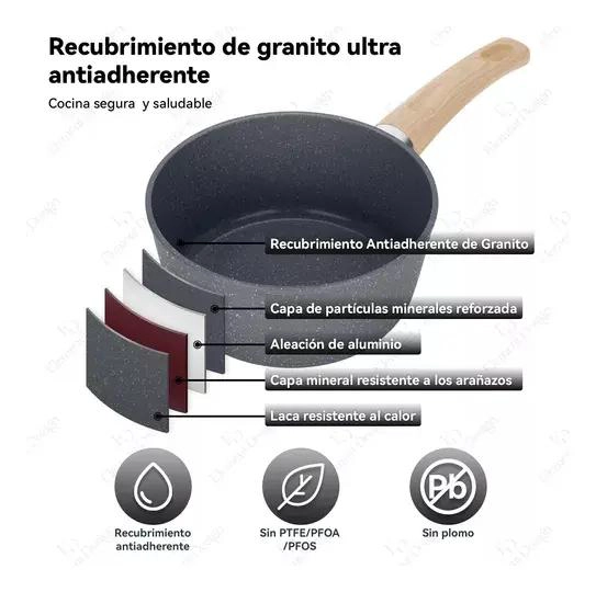 BATERIA DE COCINA 10 PIEZAS CON RECUBRIMIENTO ANTIADHERENTE GRANITO - 3