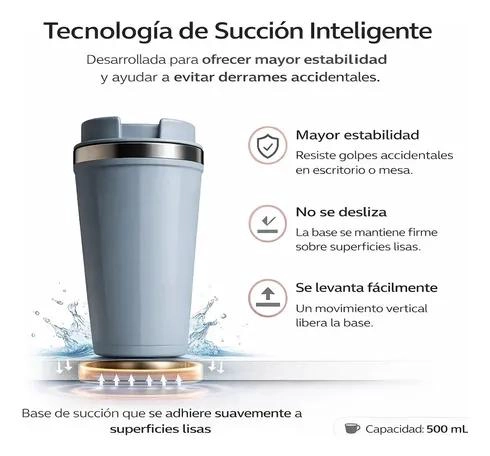 TAZA TE RMICA ANTIVUELCO CON TAPA PARA CAFE  DE 500 ML - 3