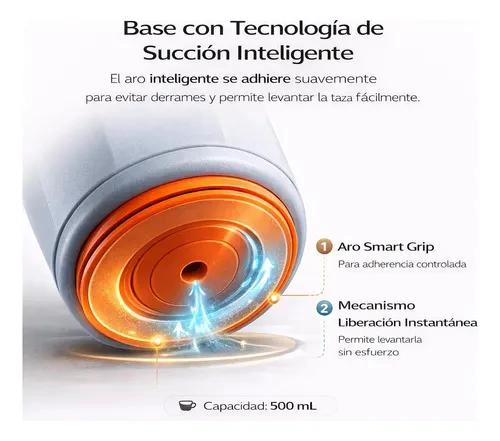 TAZA TE RMICA ANTIVUELCO CON TAPA PARA CAFE  DE 500 ML - 4