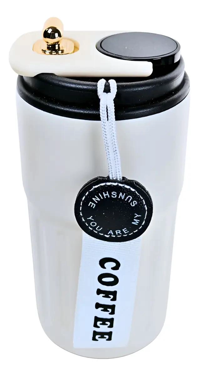 VASO TE RMICO DE ACERO INOXIDABLE CON CAPACIDAD DE 460 ML Y TERMOMETRO INTEGRADO - 1