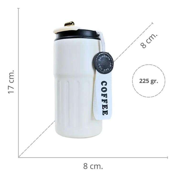 VASO TE RMICO DE ACERO INOXIDABLE CON CAPACIDAD DE 460 ML Y TERMOMETRO INTEGRADO - 2
