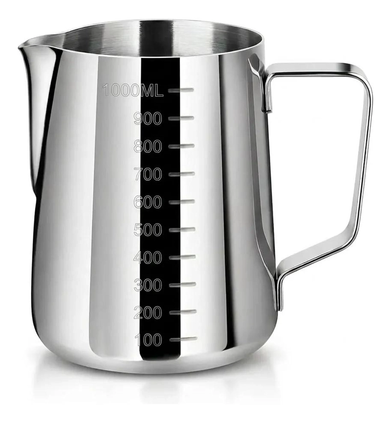 JARRO MEDIDOR DE LECHE DE ACERO INOXIDABLE DE 1000 ML PARA BARISTAS - 1