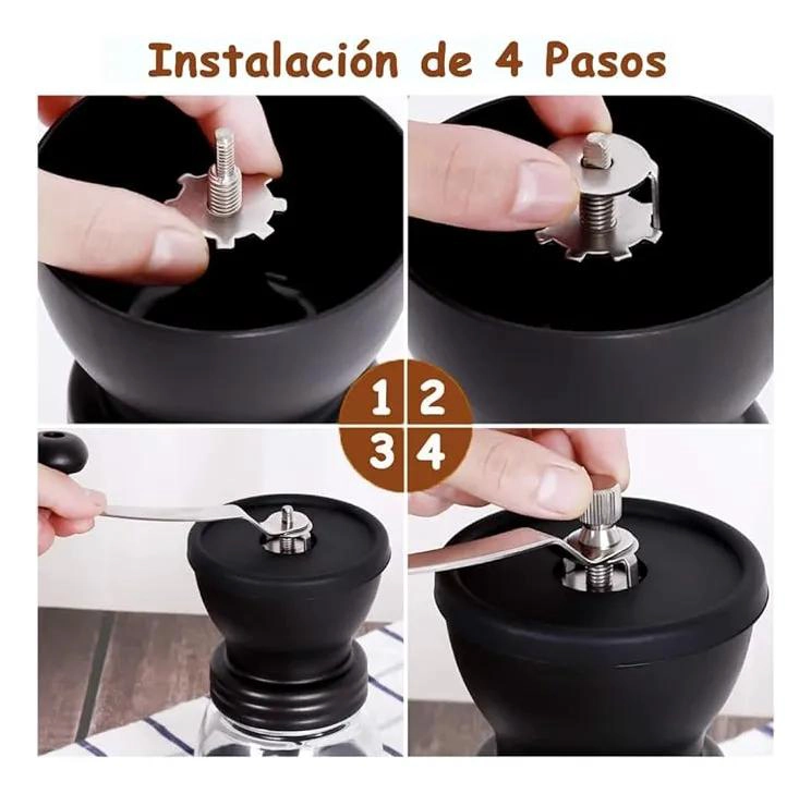 MOLINILLO MANUAL PARA CAFE  Y SEMILLAS CON AJUSTE DE MOLIENDA - 3