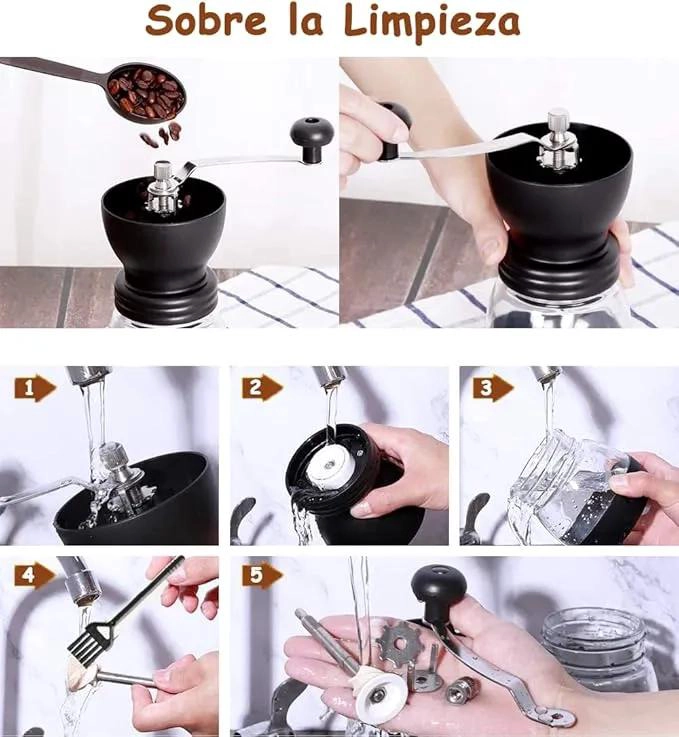 MOLINILLO MANUAL PARA CAFE  Y SEMILLAS CON AJUSTE DE MOLIENDA - 4