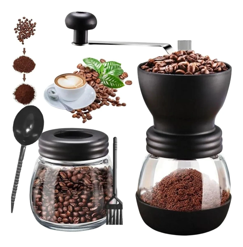 MOLINILLO MANUAL PARA CAFE  Y SEMILLAS CON DISEÑO ERGONOMICO - 1