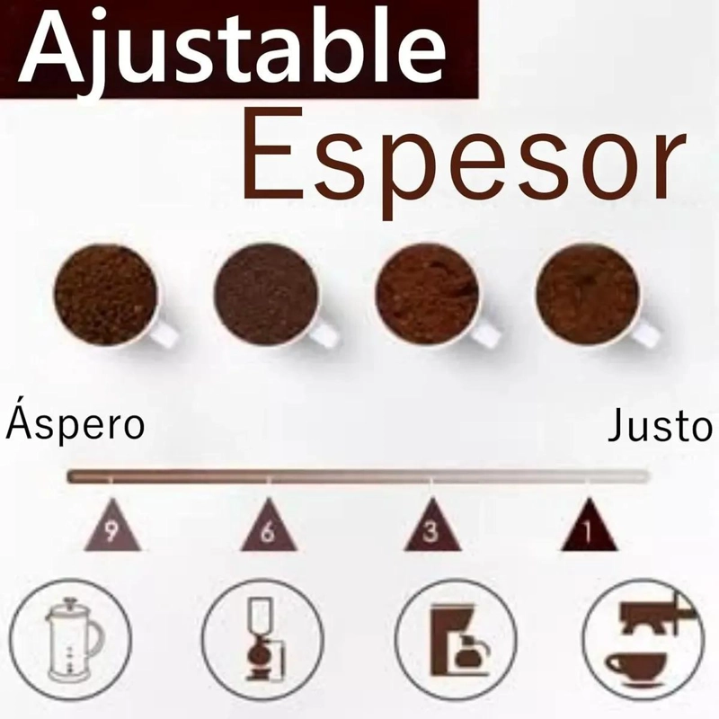 MOLINILLO MANUAL PARA CAFE  Y SEMILLAS CON DISEÑO ERGONOMICO - 5