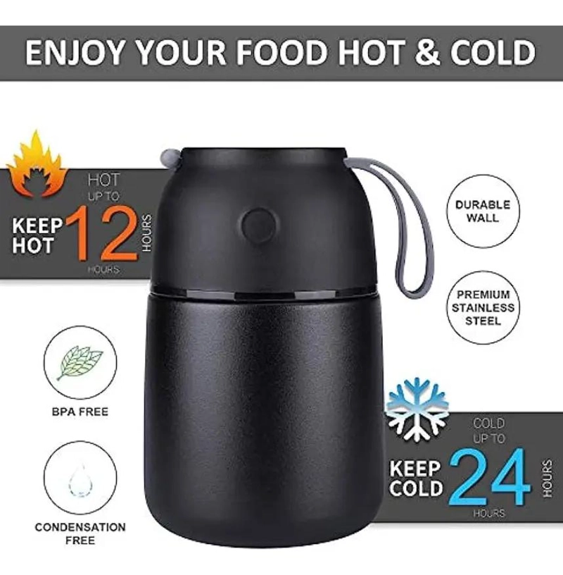 TARRO TERMO PARA MANTENER ALIMENTOS FRIOS Y CALIENTES POR HORAS - 3
