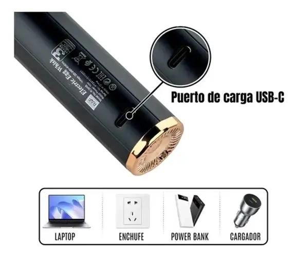 MINI BATIDOR RECARGABLE PARA CAFE  CON FUNCION ESPUMADORA 2 EN 1 - 3