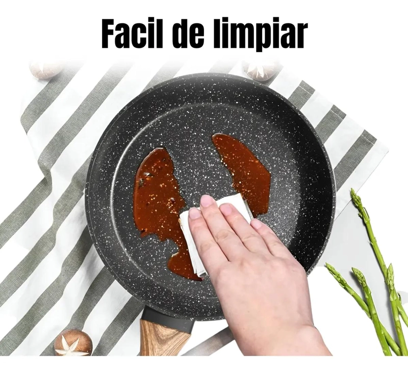 SARTE N WOK DE 28 CM PARA INDUCCION Y FRITURA - 5