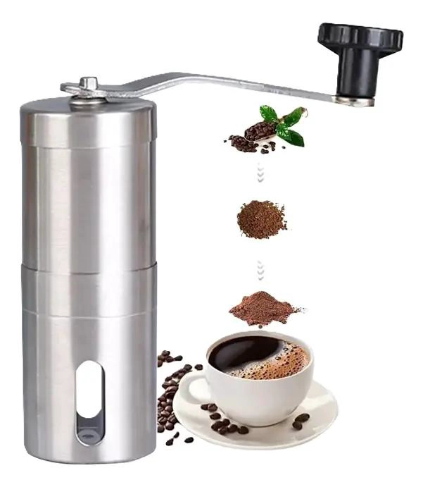 MOLINILLO MANUAL PARA CAFE  CON CUERPO DE ACERO INOXIDABLE DE 12,5 CM - 1
