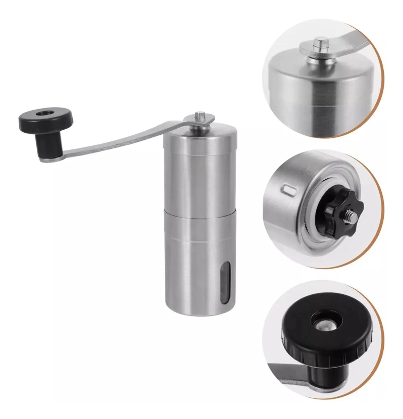 MOLINILLO MANUAL PARA CAFE  CON CUERPO DE ACERO INOXIDABLE DE 12,5 CM - 2