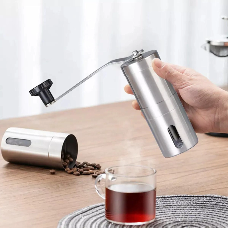 MOLINILLO MANUAL PARA CAFE  CON CUERPO DE ACERO INOXIDABLE DE 12,5 CM - 3