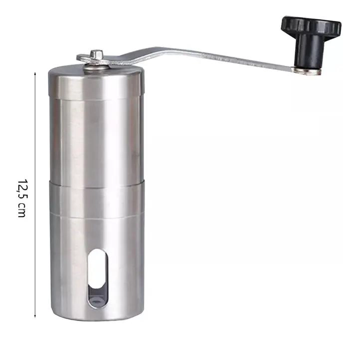 MOLINILLO MANUAL PARA CAFE  CON CUERPO DE ACERO INOXIDABLE DE 12,5 CM - 5