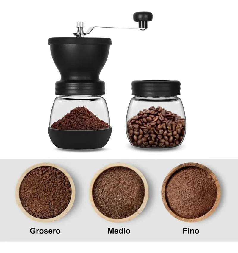 MOLINILLO MANUAL PORTATIL PARA CAFE  CON AJUSTE DE MOLIENDA - 3