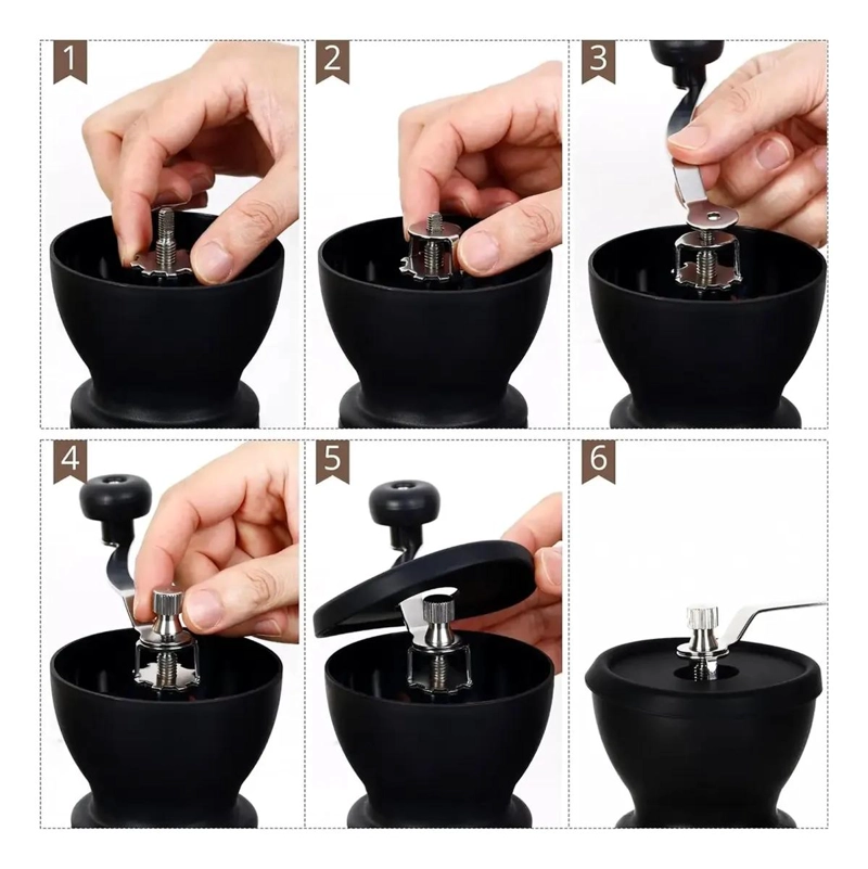 MOLINILLO MANUAL PORTATIL PARA CAFE  CON AJUSTE DE MOLIENDA - 4