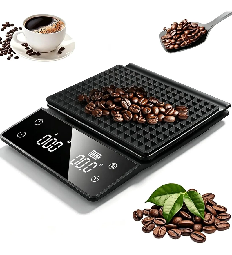 BASCULA DIGITAL PARA CAFE  CON TEMPORIZADOR Y CAPACIDAD DE 3 KG - 1