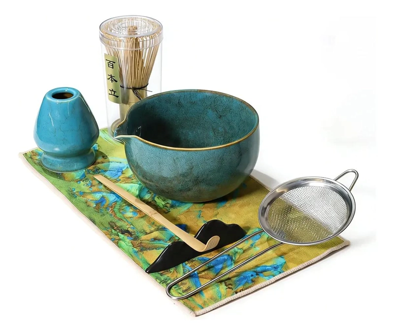 SET DE CERAMICA PARA TE  MATCHA CON BATIDOR Y TAZON - 1