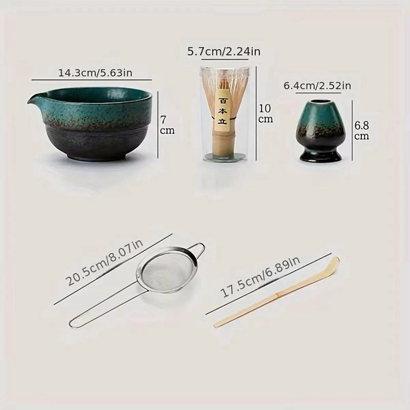 SET DE CERAMICA PARA TE  MATCHA CON BATIDOR Y TAZON - 2
