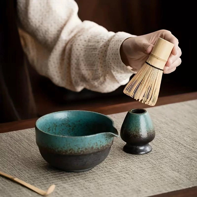 SET DE CERAMICA PARA TE  MATCHA CON BATIDOR Y TAZON - 5