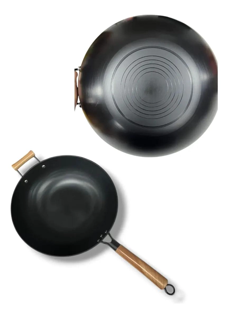SARTE N WOK ANTIADHERENTE CON MANGO DE MADERA DE 36,5 CM - 1