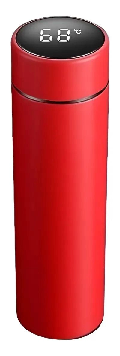 TERMO PORTATIL INTELIGENTE PARA BEBIDAS 500 ML COLOR ROJO - 1