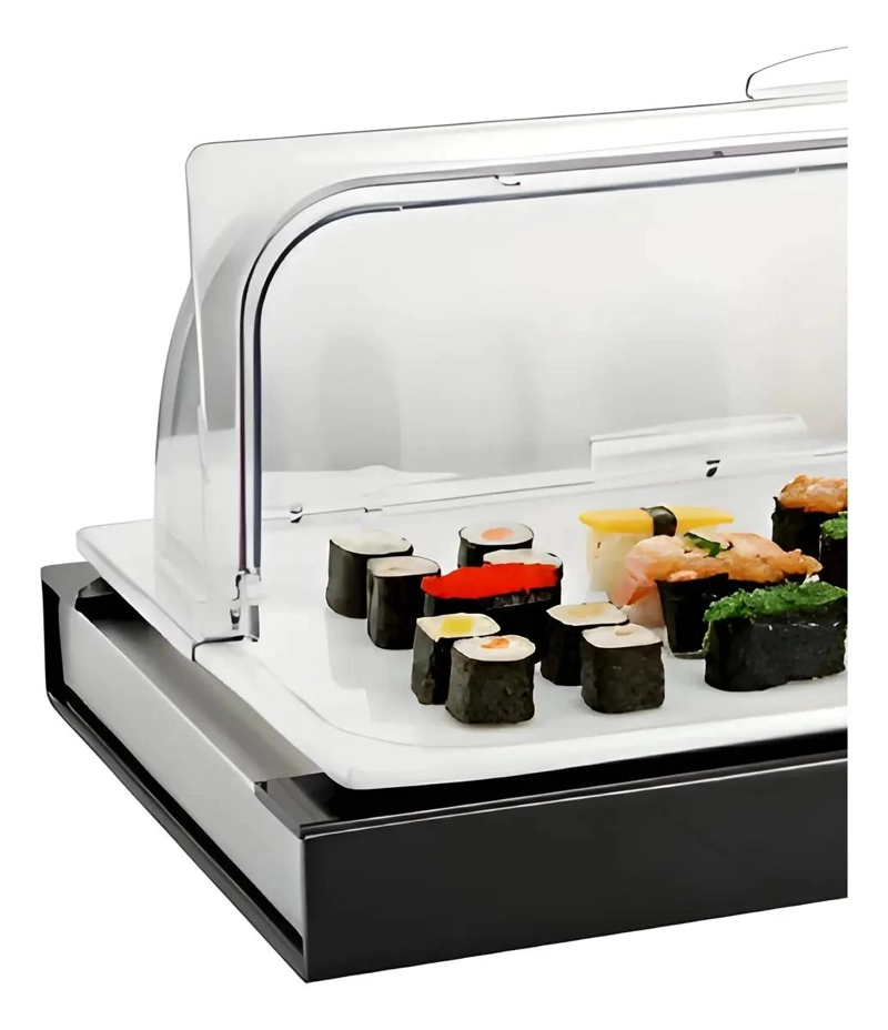 EXHIBIDOR BUFFET FRIO CON TAPA Y ROLL INSERTO GN 1/1 DE 2 CM - 2
