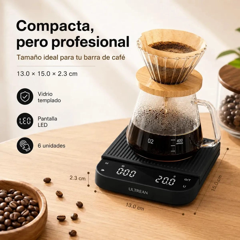 BASCULA DIGITAL PARA CAFE  CON TEMPORIZADOR Y ALTA PRECISION 3 KG - 2