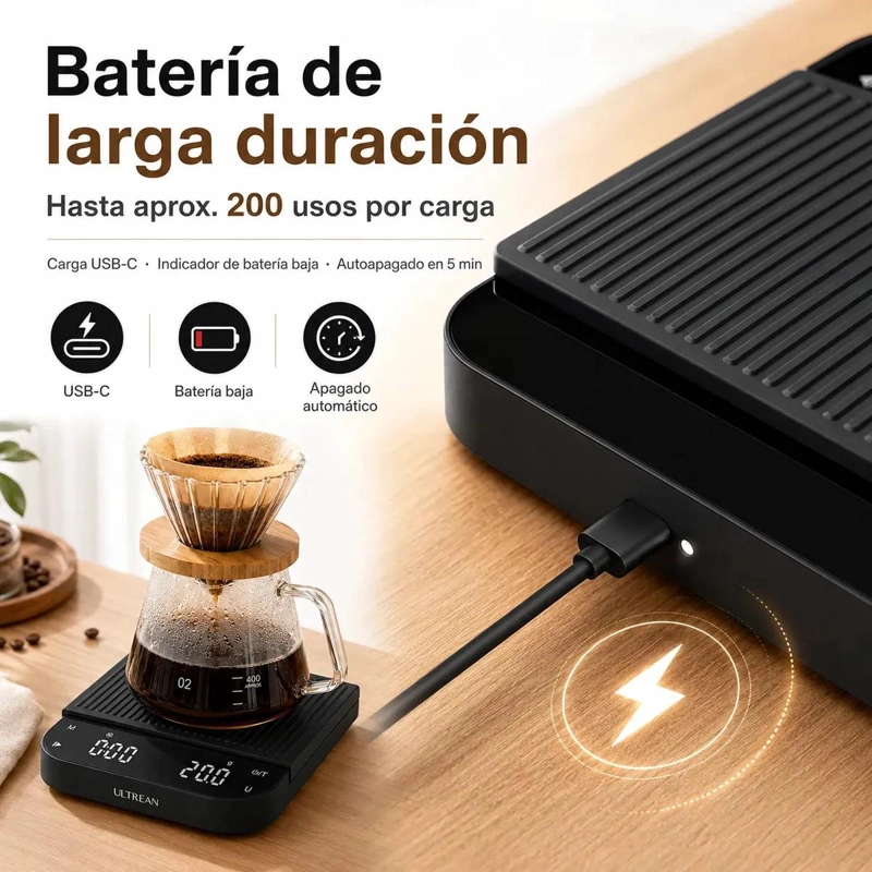 BASCULA DIGITAL PARA CAFE  CON TEMPORIZADOR Y ALTA PRECISION 3 KG - 5