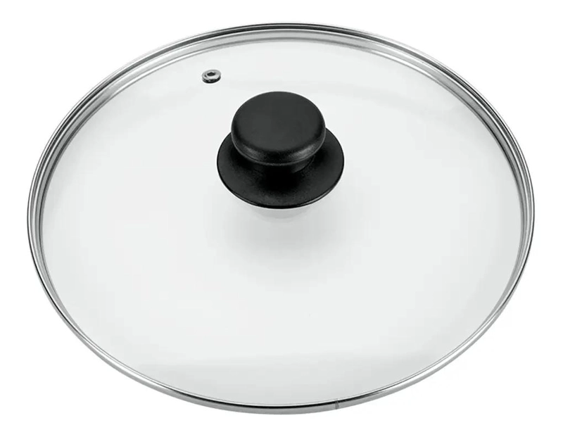 TAPA DE VIDRIO PARA OLLA Y SARTE N DE 26 CM CON BORDE METALICO - 1