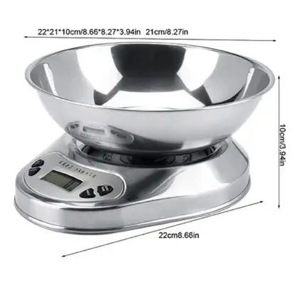 SET DE 2 PESAS DE ACERO INOXIDABLE CON CAPACIDAD DE 5 KG PARA COCINA - 4