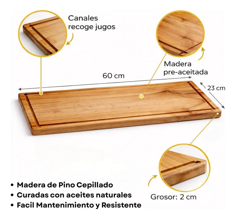 TABLA DE MADERA PARA PICOTEO Y CORTAR QUESO CON SET DE CUCHILLOS - 3