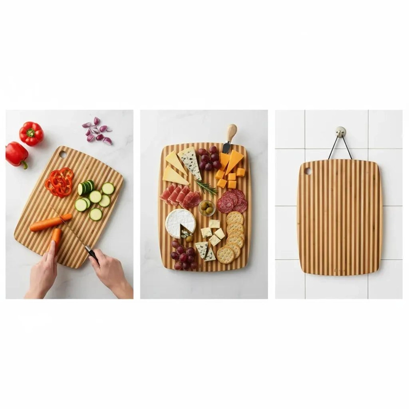 TABLA DE MADERA PARA PICAR Y SERVIR ESTILO JAPONE S DE BAMBU - 4