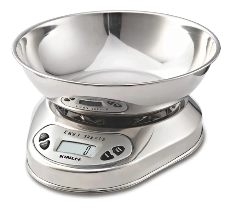 PESA DE COCINA DE ACERO INOXIDABLE CON BOWL Y CAPACIDAD DE 5 KG - 1