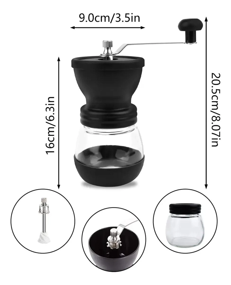 MOLINILLO MANUAL PARA CAFE  Y SEMILLAS CON AJUSTE DE MOLIENDA - 2