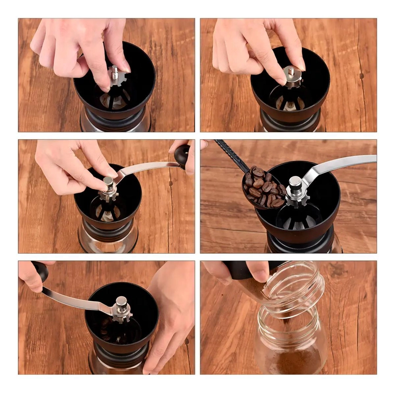 MOLINILLO MANUAL PARA CAFE  Y SEMILLAS CON AJUSTE DE MOLIENDA - 5
