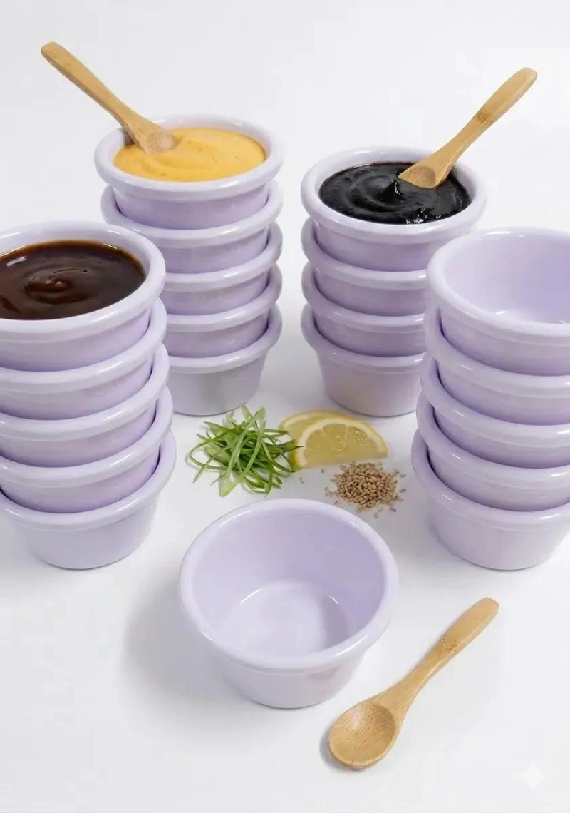 SET DE 12 POCILLOS DE MELAMINA BLANCA PARA SALSAS Y DISPENSAS DE 2 OZ - 2