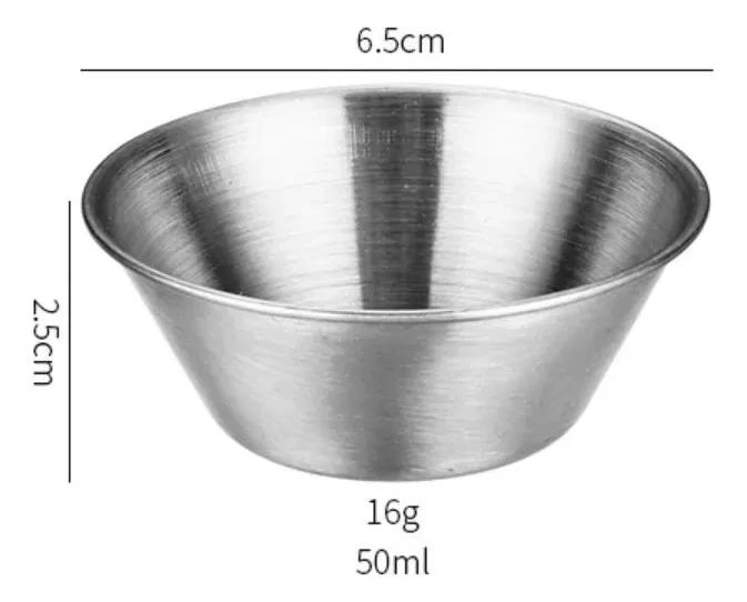 SET DE 12 POCILLOS SALSEROS DE ACERO INOXIDABLE DE 50ML PARA COCINA - 2